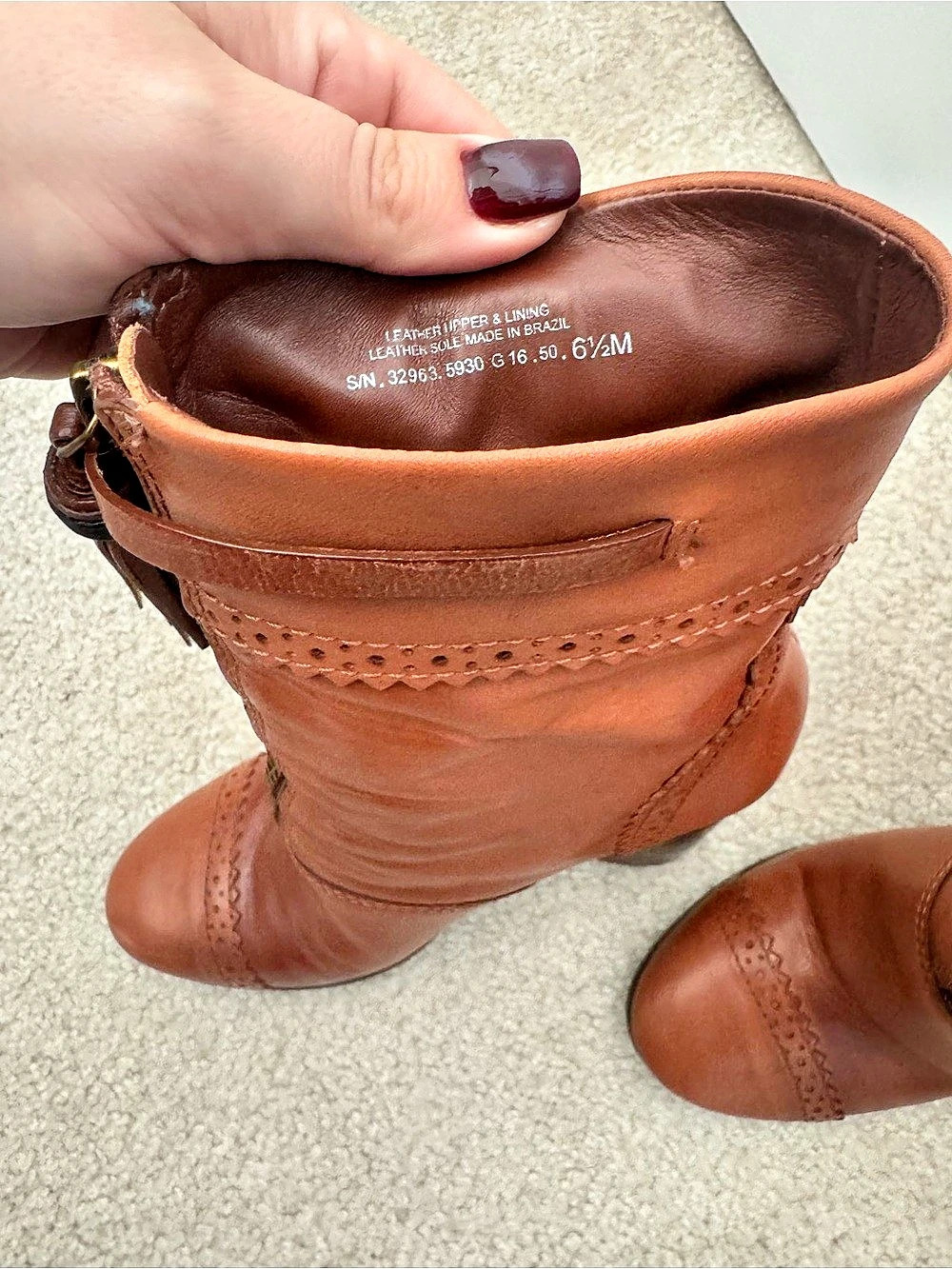Tory Burch Women's Leather-Look Heeled Boots Brown US 6.5 - Picture 6 of 13
